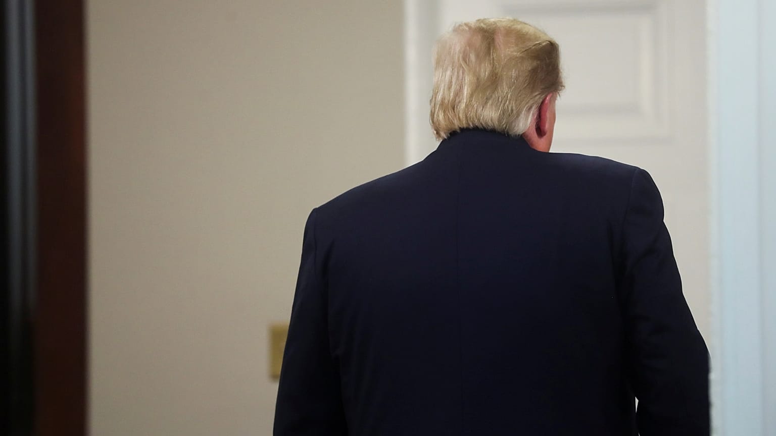Donald Trump departs after speaking about actions by Turkey against the Kurds in Syria in the Roosevelt Room of the White House in Washington, U.S., October 9, 2019