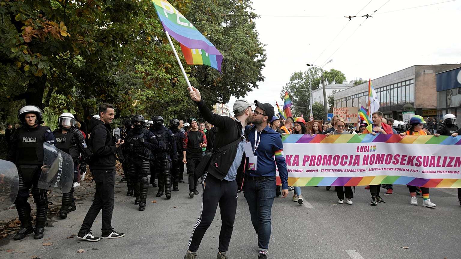 Participants attend Pride march in Lublin, Poland, September 28, 2019
