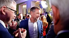 Björn Höcke, Alternative for Germany (AfD) leader in Thuringia, attends a party election night after the Thuringia state election in Erfurt