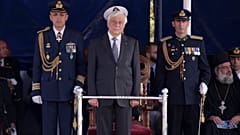 Ο Πρόεδρος της Δημοκρατίας Προκόπης Παυλόπουλος παρακολουθεί την παρέλαση, στη Θεσσαλονίκη