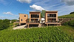 These eco-chalets are made from wood sourced within 30km