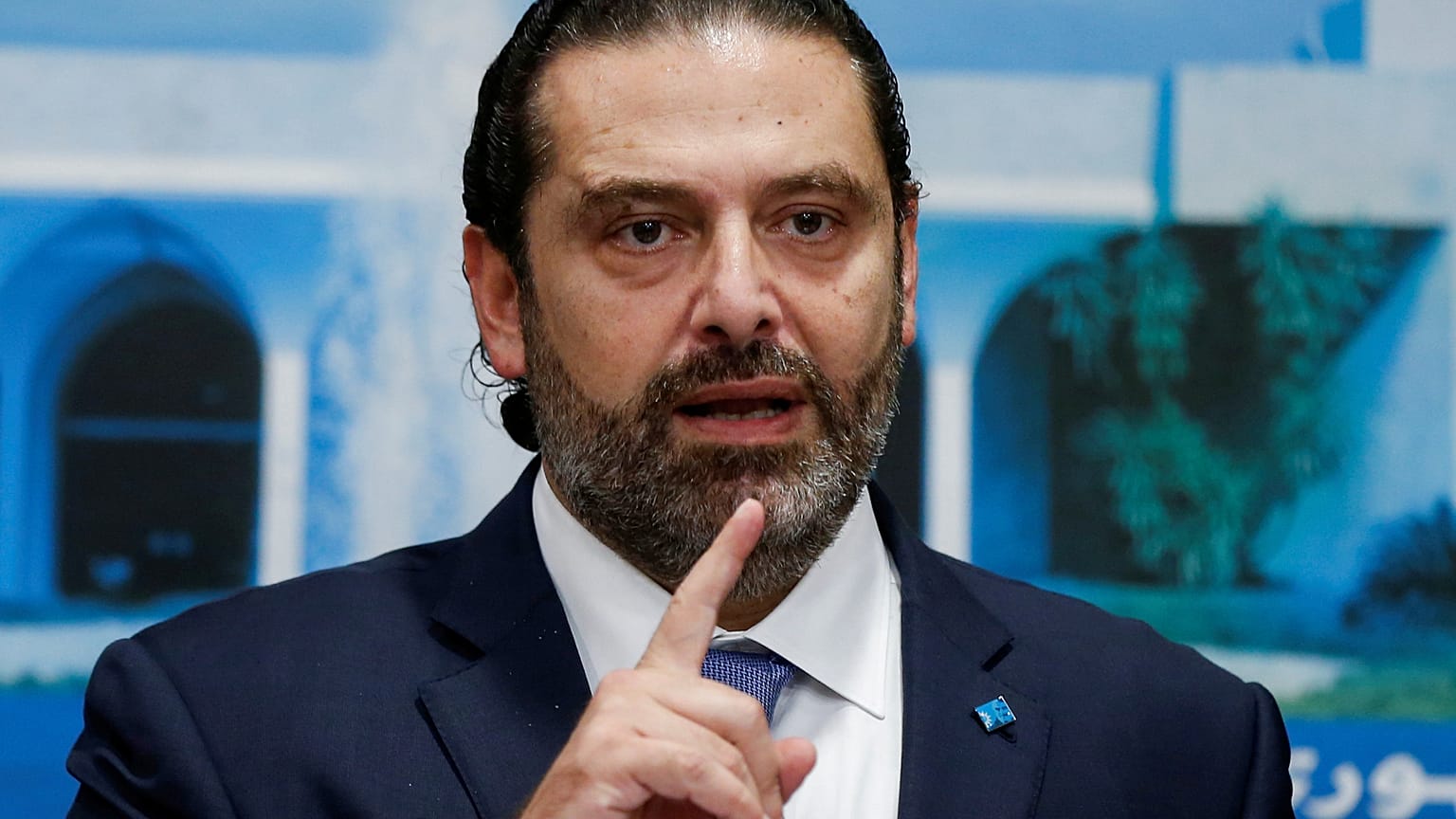Hariri bei Pressekonferenz am 21. Oktober