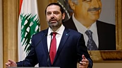 El primer ministro libanés Saad al-Hariri habla durante una conferencia de prensa en Beirut, Líbano, el 29 de octubre de 2019. 