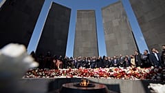 FILE PHOTO: A ceremony commemorating the 104th anniversary of the massacre of 1.5 million of Armenians by Ottoman forces in 1915 is held in Yerevan,  April 24, 2019, 
