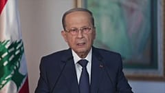 Il Presidente del Libano, Michel Aoun, parla ai cittadini in diretta televisiva. 