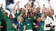 Rugby World Cup - Final - England v South Africa - International Stadium Yokohama, Yokohama, Japan - November 2, 2019 South Africa's Siya Kolisi celebrates with 