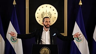 رئيس السلفادور نجيب أبو كيلة يتحدث خلال مؤتمر صحفي في سان سلفادور. 01/11/2019