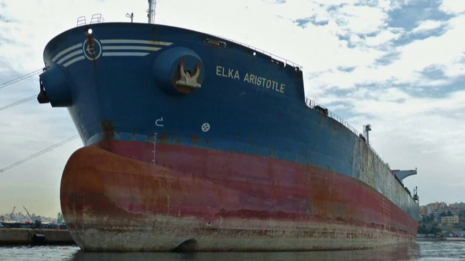 The Elka Aristotle oil tanker, built in 2003, is registered to a Greek company.