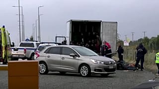 The truck was stopped just outside of Xanthi