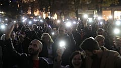 Protesters take part in a demonstration against the only nomination for a new chief prosecutor in Sofia, Bulgaria, October 8, 2019.