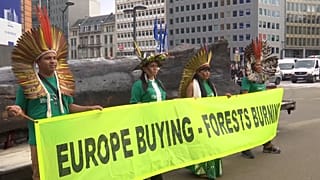 Indigenous Brazilians protest Amazon deforestation outside EU Commission