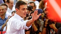 Spain's Socialist leader and acting Prime Minister Pedro Sanchez attends a rally to mark the kick off his campaign ahead of the general election in Seville