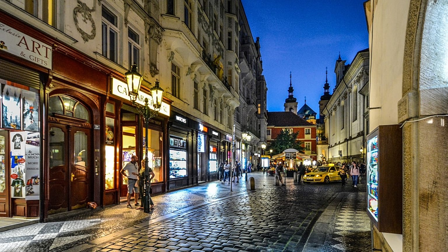 Ladenstraße in Prag - Illustrationsbild