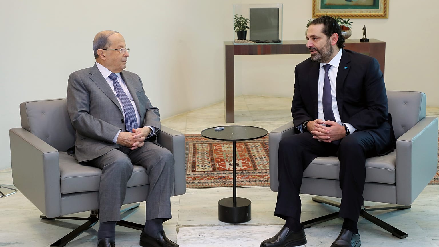 عون والحريري في قصر بعبدا 7 نوفمبر 2019