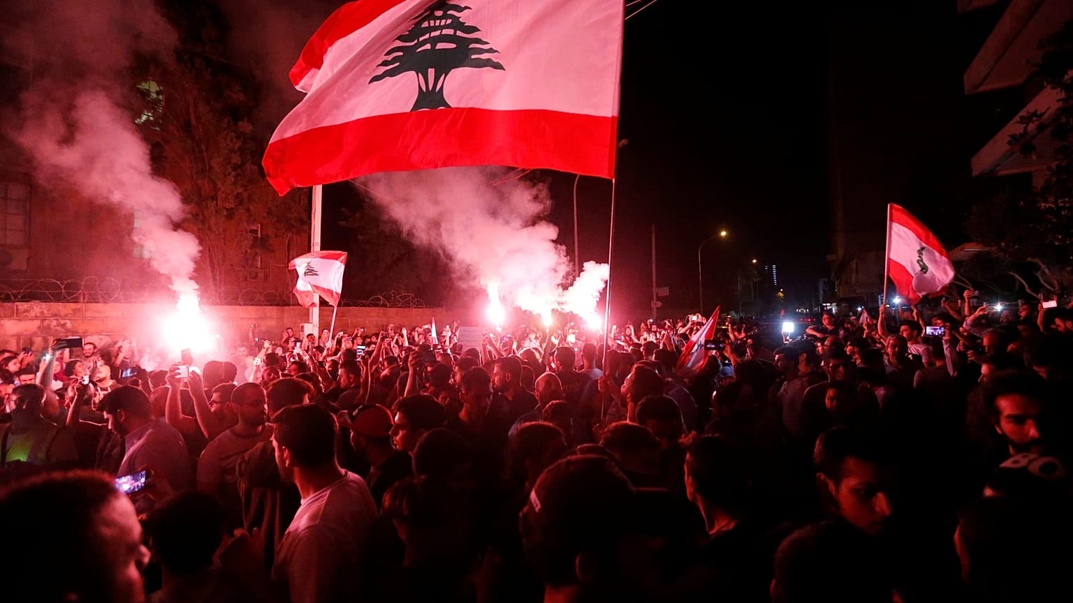 جانب من التظاهرات في بيروت 7 نوفمبر 2019
