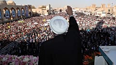 الرئيس الإيراني حسن روحاني خلال خطاب ألقاه اليوم في طهران 