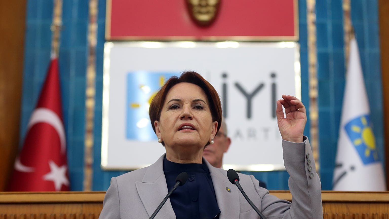 İYİ Parti Genel Başkanı Meral Akşener, partisinin TBMM'deki grup toplantısına katılarak konuşma yaptı. ( Evrim Aydın - Anadolu Ajansı )