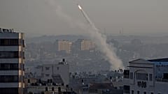 A rocket is fired towards Israel from the Gaza Strip