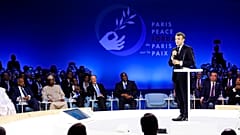 French President Emmanuel Macron delivers a speech at the start of the Paris Peace Forum, France November 12, 2019.