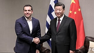Ο πρόεδρος του ΣΥΡΙΖΑ, Αλέξης Τσίπρας και ο Πρόεδρος της Λαϊκής Δημοκρατίας της Κίνας, Σι Τζινπίνγκ
