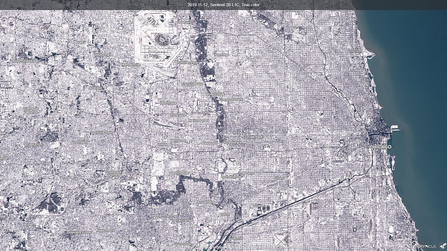 Chicago ayer, bajo la nieve