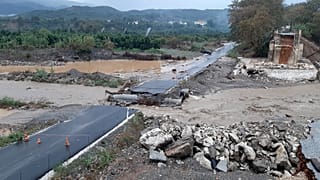 Ολική καταστροφή υπέστη η αυτοσχέδια διάβασης του Κερίτη, στα Χανιά, λόγω της κακοκαιρίας