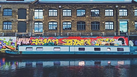Boats on the canal in London