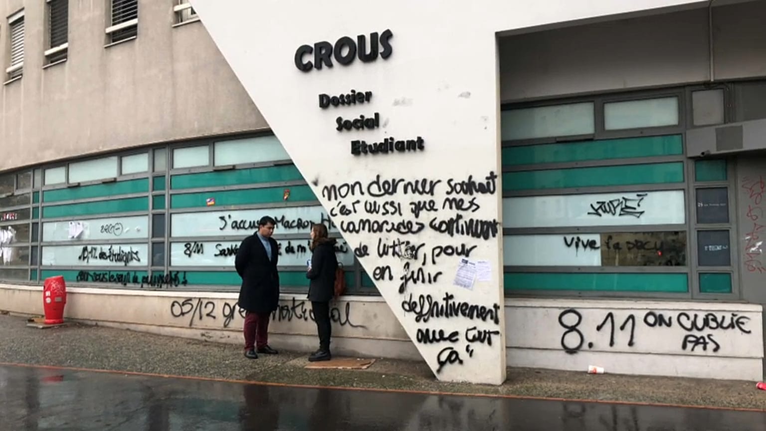 Le siège du CROUS à Lyon, devant lequel s’est immolé un étudiant le 8 novembre