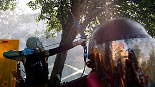 An array of improvised weapons is being used by Hong Kong protesters