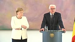 German Chancellor Angela Merkel seen shaking for second time this month