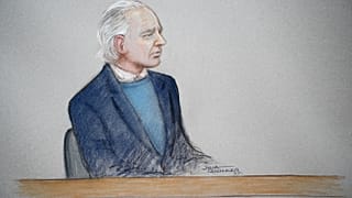 Zeichnung von Anhörung vor Londoner Gericht im Oktober