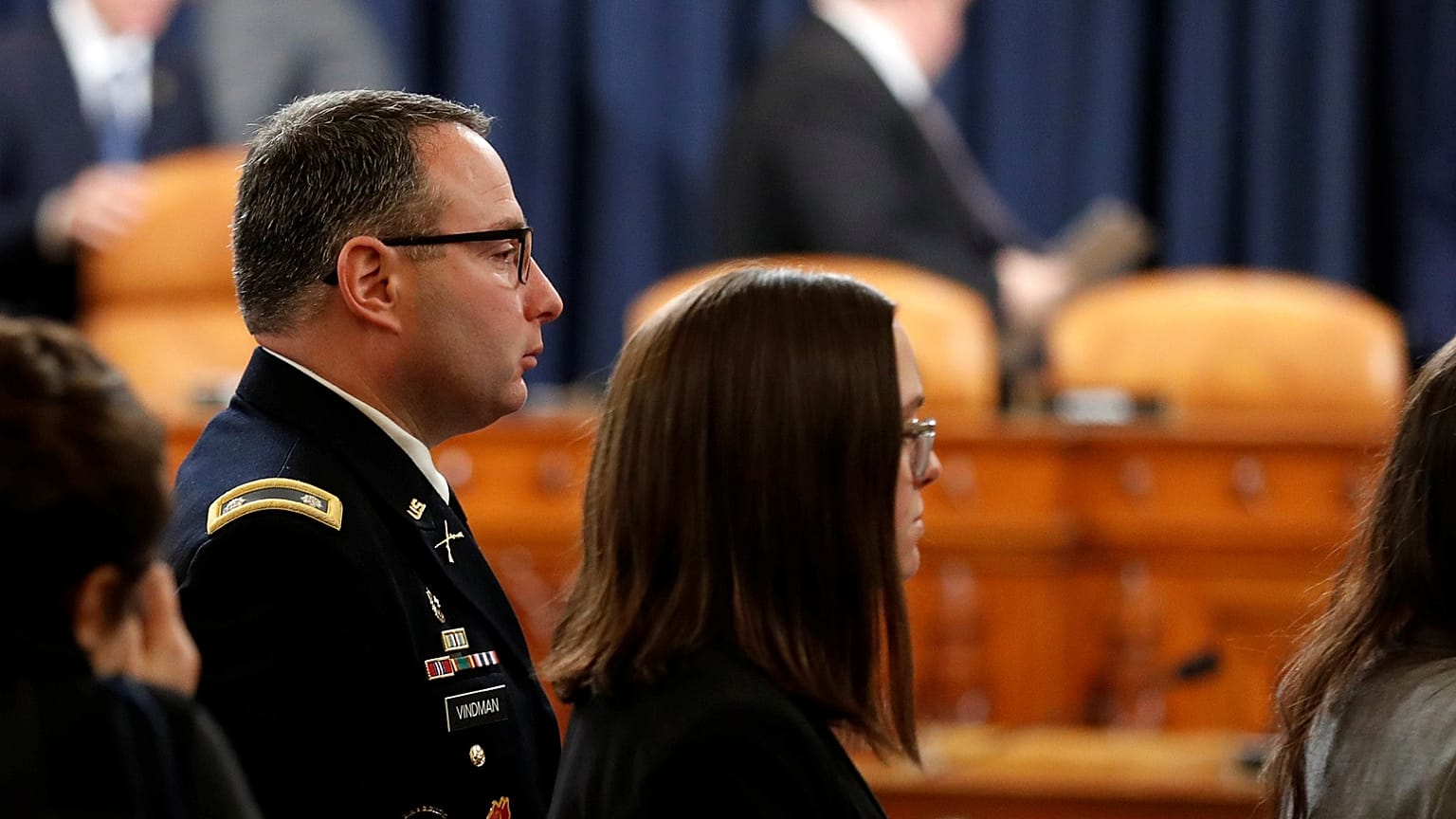 Lt. Col. Alexander Vindman testify at House Intelligence Committee hearing on Trump impeachment inquiry on Capitol Hill in Washington