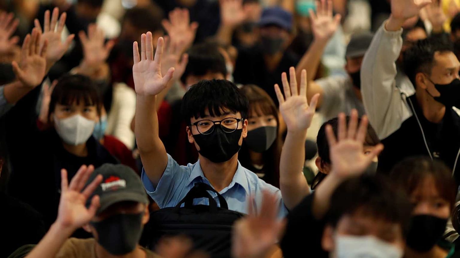 Manifestation antigouvernementale à Yuen Long, Hong Kong, le 21 novembre 2019