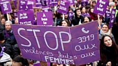 Protesters in France condemn violence against women