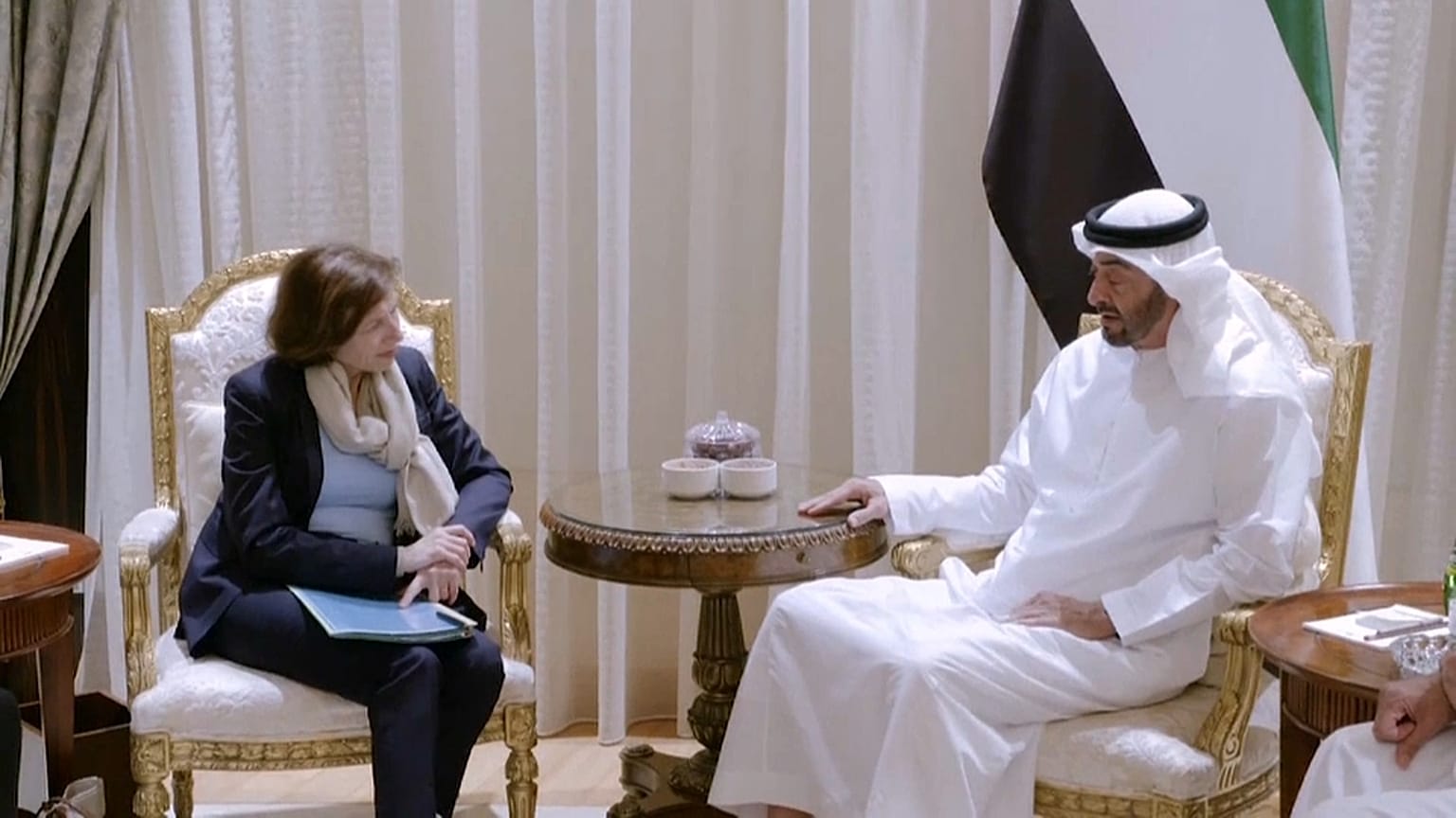 من اللقاء بين بارلي وولي عهد أبوظبي الأمير محمد بن زايد آل نهيان