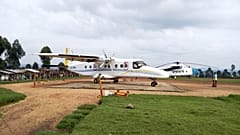A Dornier 228-200 plane operated by local company Busy Bee A Dornier 228-200 plane operated by local company Busy Bee is seen at the Goma International airport.
