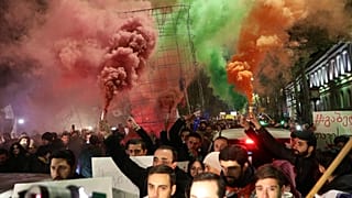 Opposition supporters take part in a rally to protest against the government and demand an early parliamentary election in Tbilisi, Georgia November 25, 2019.