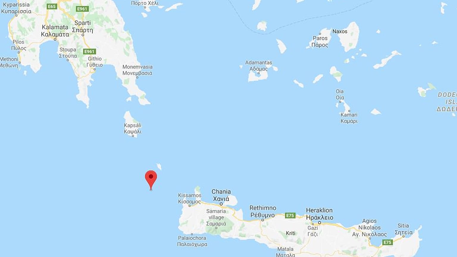 Seebeben der Stärke 6,1 vor Kreta 