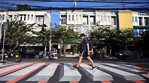 Vorsicht, Stufe? 3-D-Zebrastreifen in Bangkok