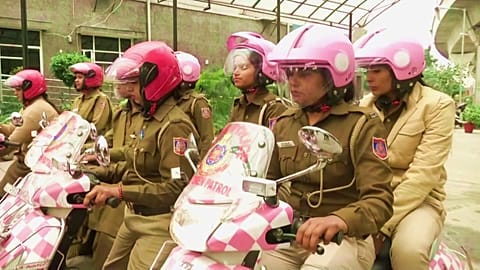 Police go pink to highlight women's safety in crime-hit Delhi