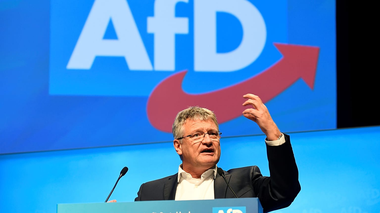 Newly-elected chairman of Germany's far-right Alternative for Germany (AfD) party Joerg Meuthen speaks during the AfD party meeting in Braunschweig, Germany, December 1, 2019.