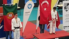 Down Sendromlular Dünya Judo Şampiyonası'nda Talha Ahmet Erdem altın madalya kazanarak, bu alanda Türkiye'ye ilk dünya şampiyonluğunu getirdi. ( AA - Anadolu Ajansı )