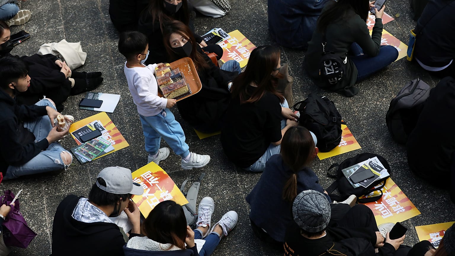Anti-government demonstrators gather for a lunchtime protest at Chater Garden in Hong Kong, China, December 2, 2019. 