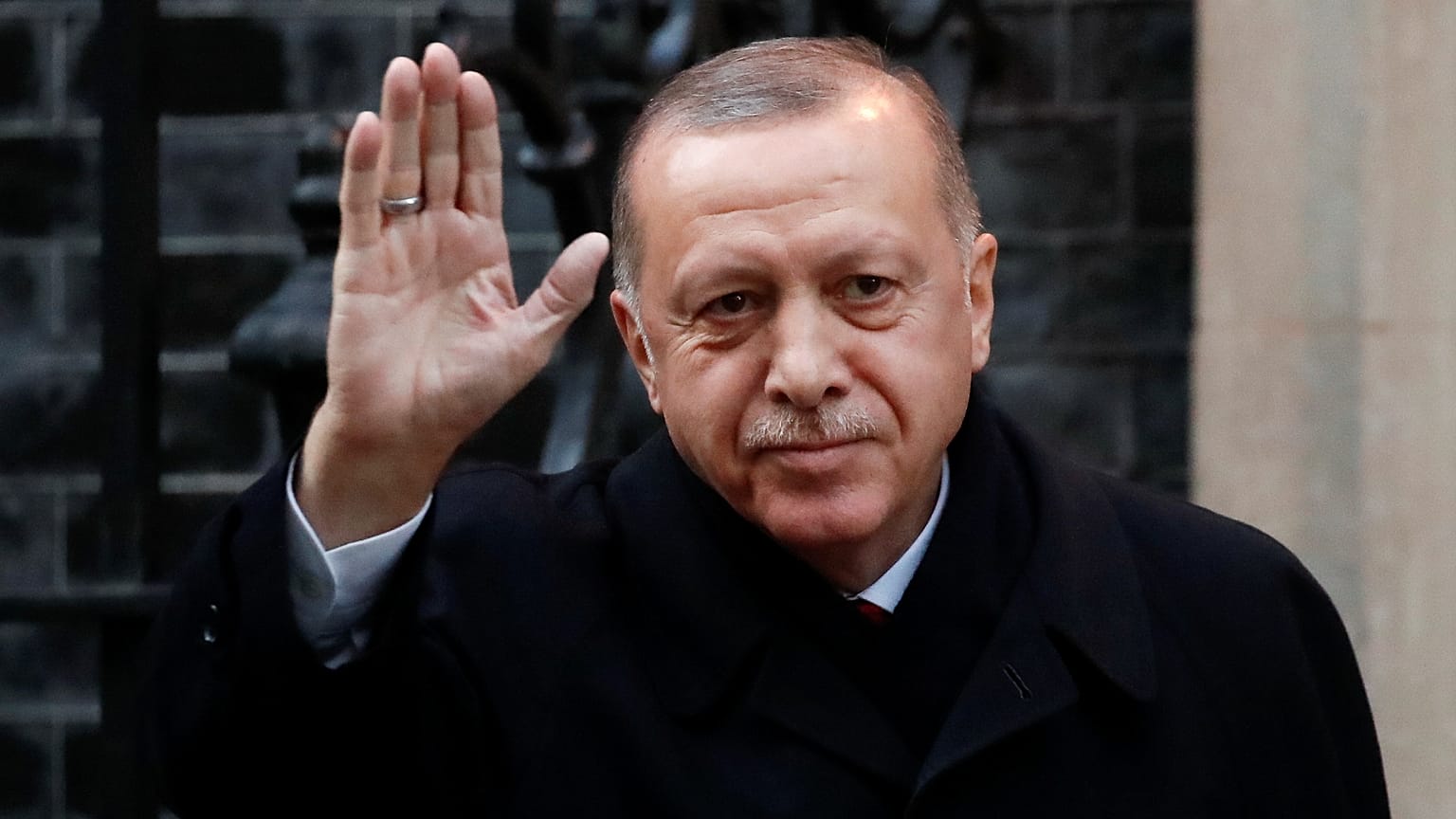 Recep Tayyip Erdoğan, à chegada a Downing Street, em Londres