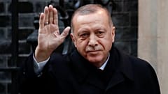 Recep Tayyip Erdoğan, à chegada a Downing Street, em Londres