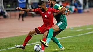 صورة من مباراة بين منتخبي العراق والبحرين خلال التصفيات المؤهلة لكأس العالم 2020
