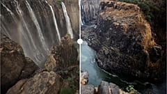 Victoria Falls runs dry: See how the worst drought in a century is hitting the tourist attraction