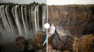 [PRIMA E DOPO] Le Cascate Vittoria senza acqua: è la peggiore siccità da un secolo