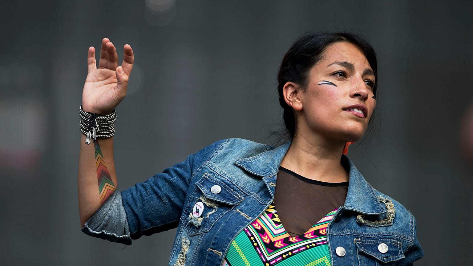 Ana Tijoux durante una actuación (Archivo)