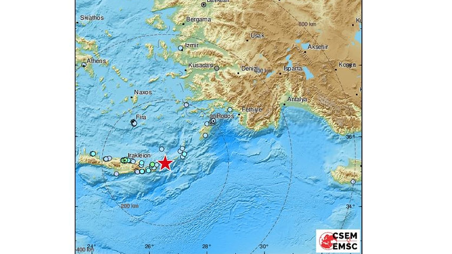 Σεισμός 5,3 Ρίχτερ στην Κρήτη και 4,1 στην Κέα